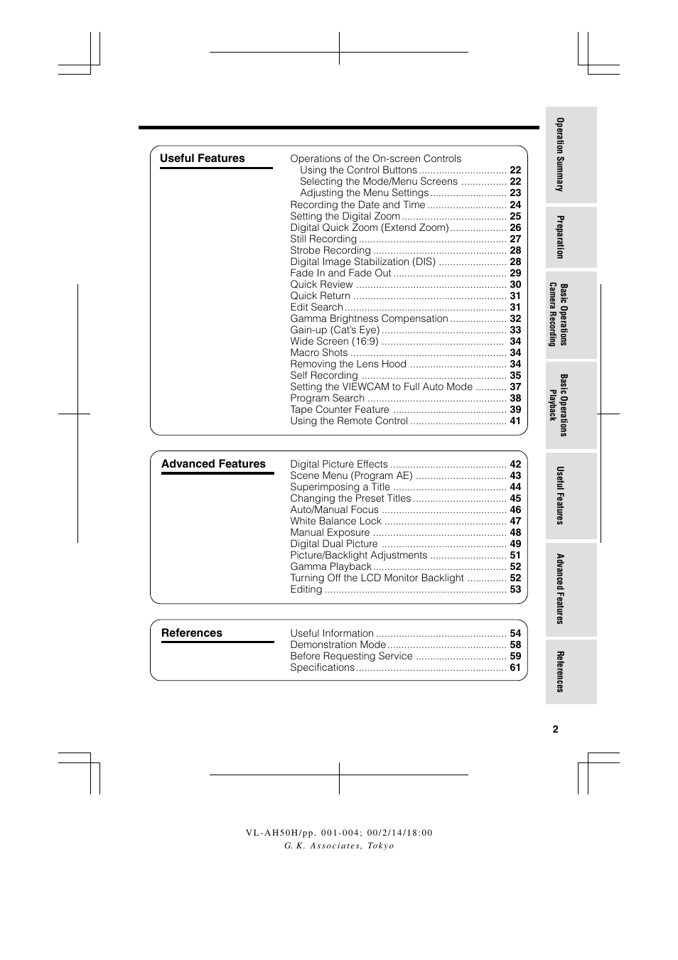 Sharp VL AH 50 H User Manual | Page 9 / 72