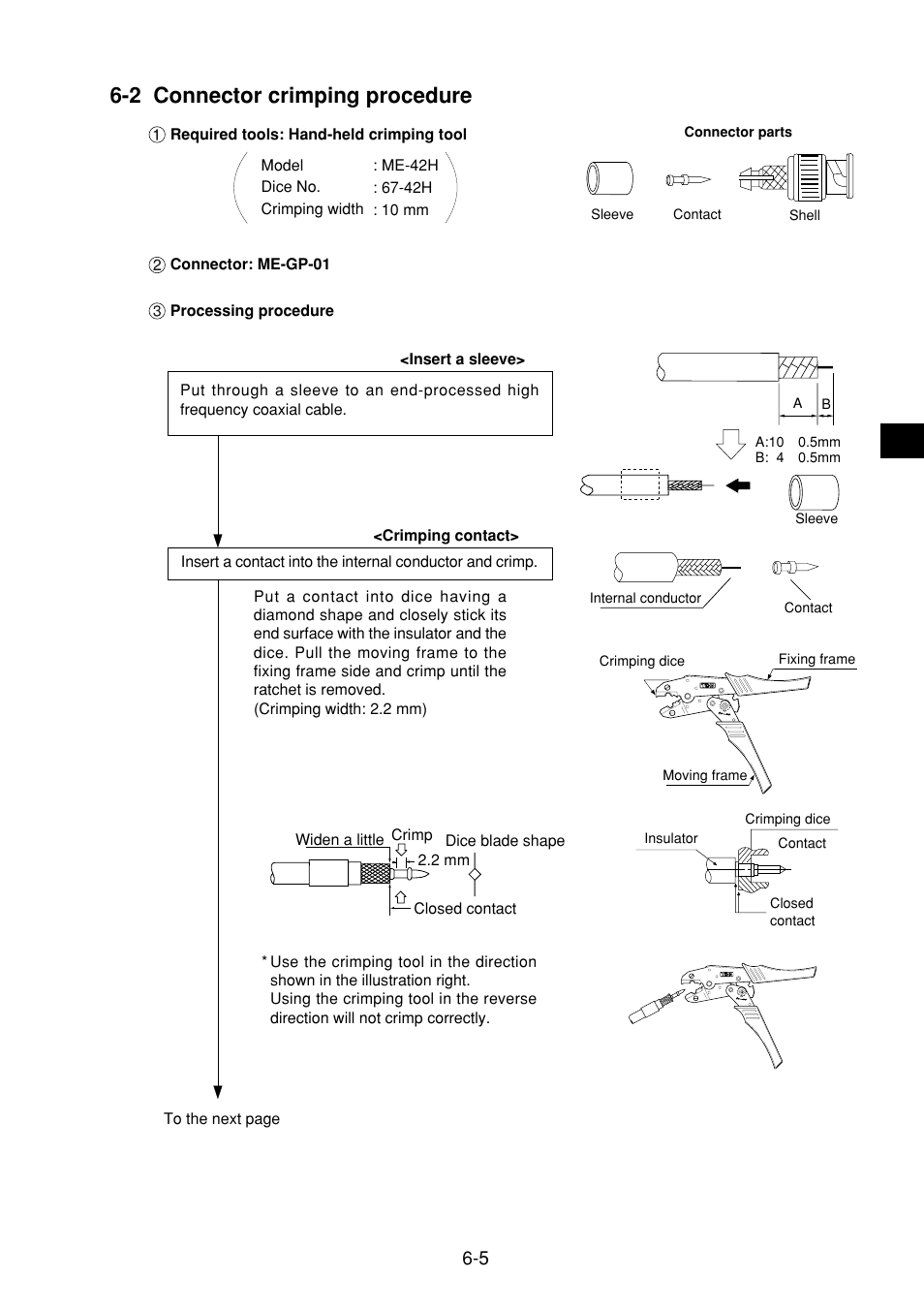 2 connector crimping procedure, 2 connector crimping procedure -5 | Sharp JW-21MN User Manual | Page 20 / 114