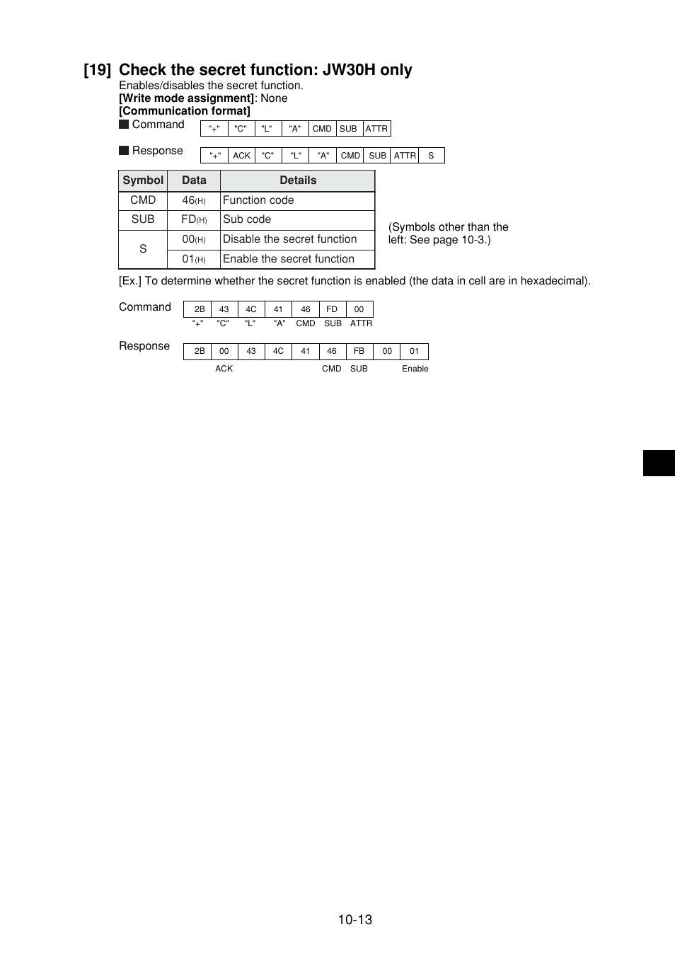 19] check the secret function: jw30h only, 19] check the secret function: jw30h only -13 | Sharp JW-21MN User Manual | Page 52 / 114