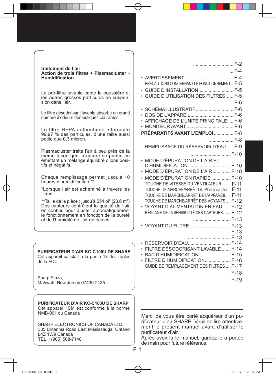 Sharp KC-C100U User Manual | Page 25 / 64