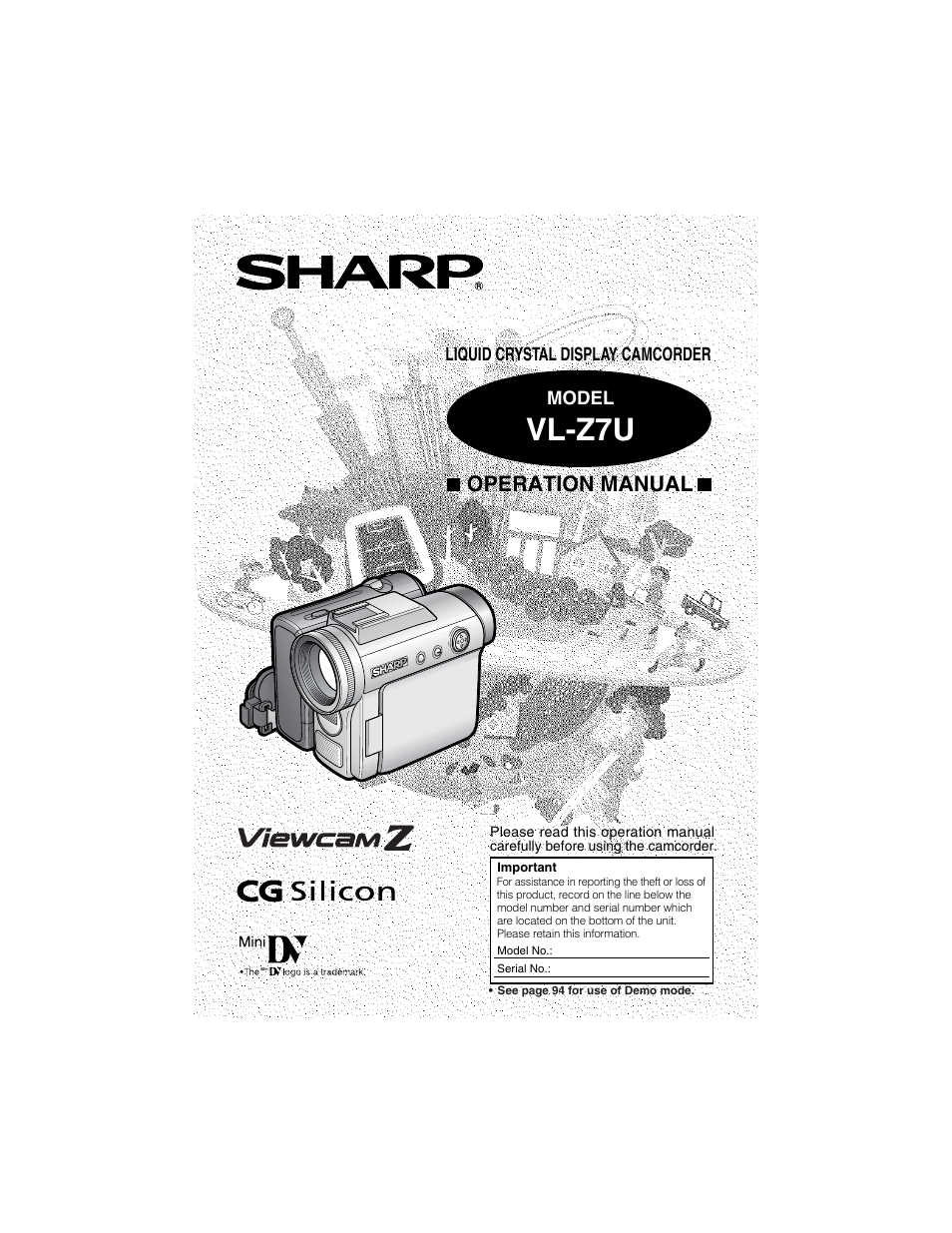 Sharp VL-Z7U User Manual | 140 pages