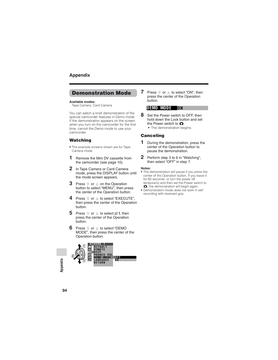 Demonstration mode | Sharp VL-Z7U User Manual | Page 108 / 140