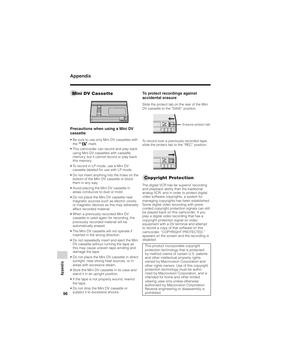 Appendix | Sharp VL-Z7U User Manual | Page 110 / 140