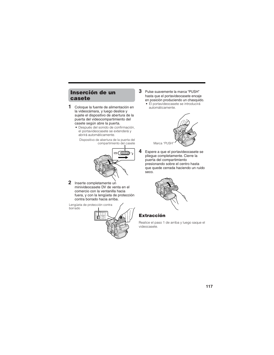 Inserción de un casete | Sharp VL-Z7U User Manual | Page 131 / 140