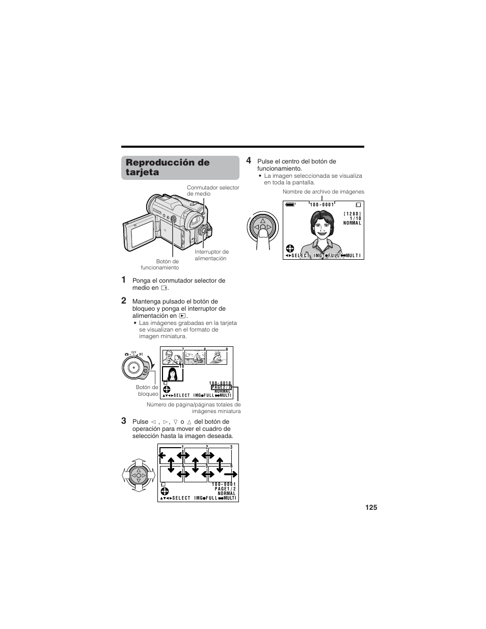 Reproducción de tarjeta 1 | Sharp VL-Z7U User Manual | Page 139 / 140