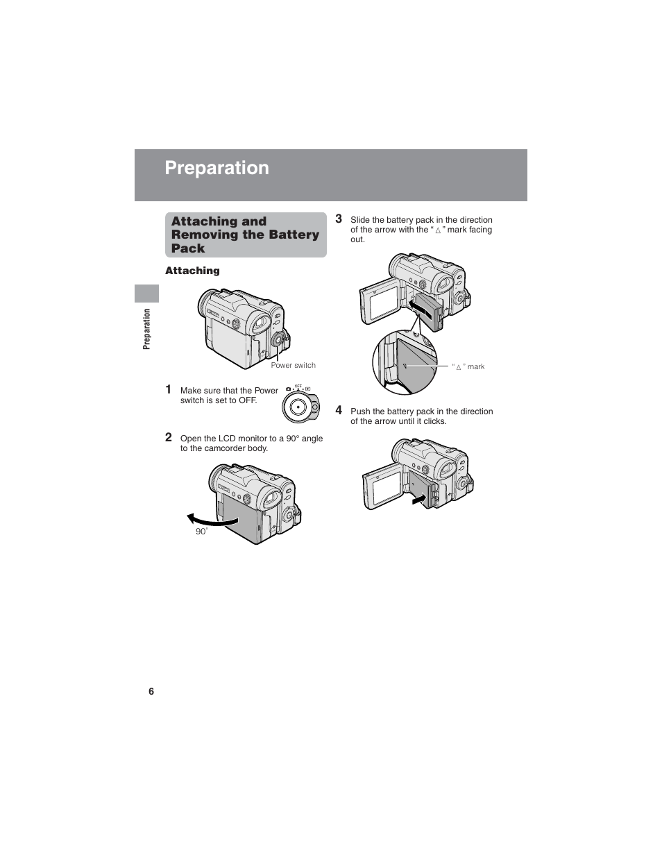 Preparation | Sharp VL-Z7U User Manual | Page 20 / 140