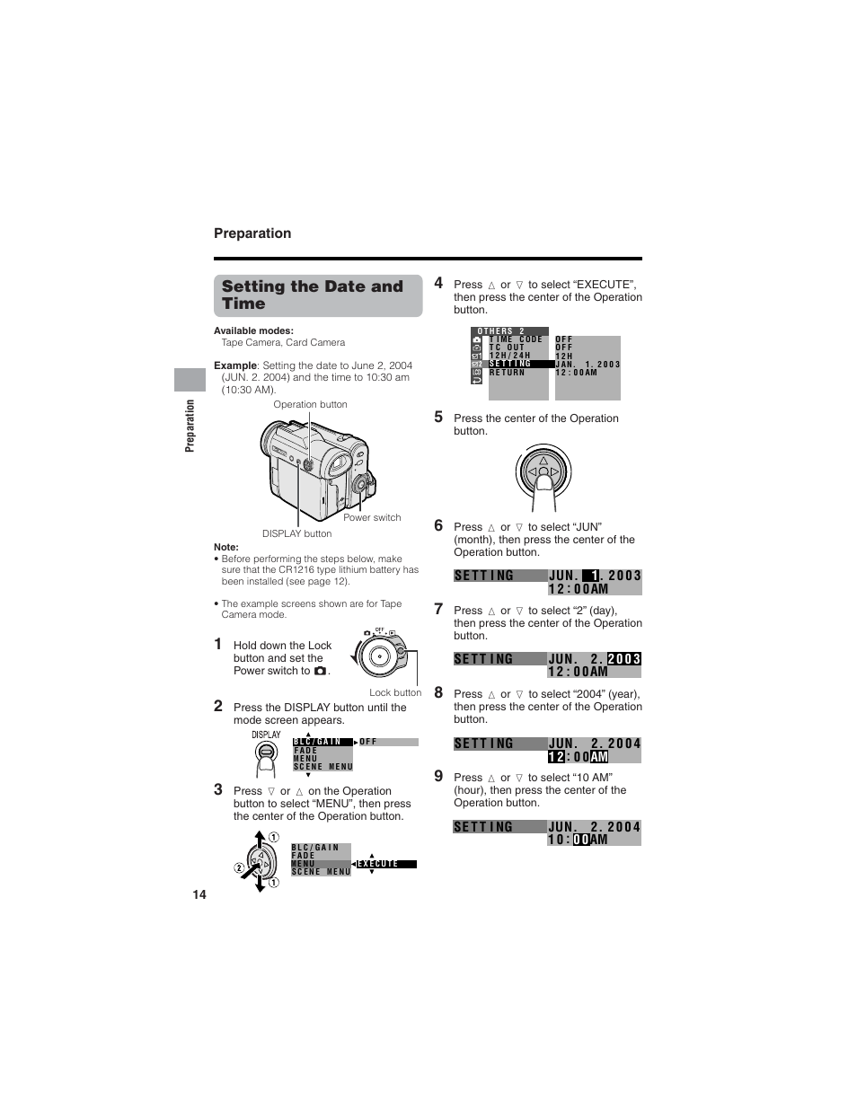 Setting the date and time | Sharp VL-Z7U User Manual | Page 28 / 140