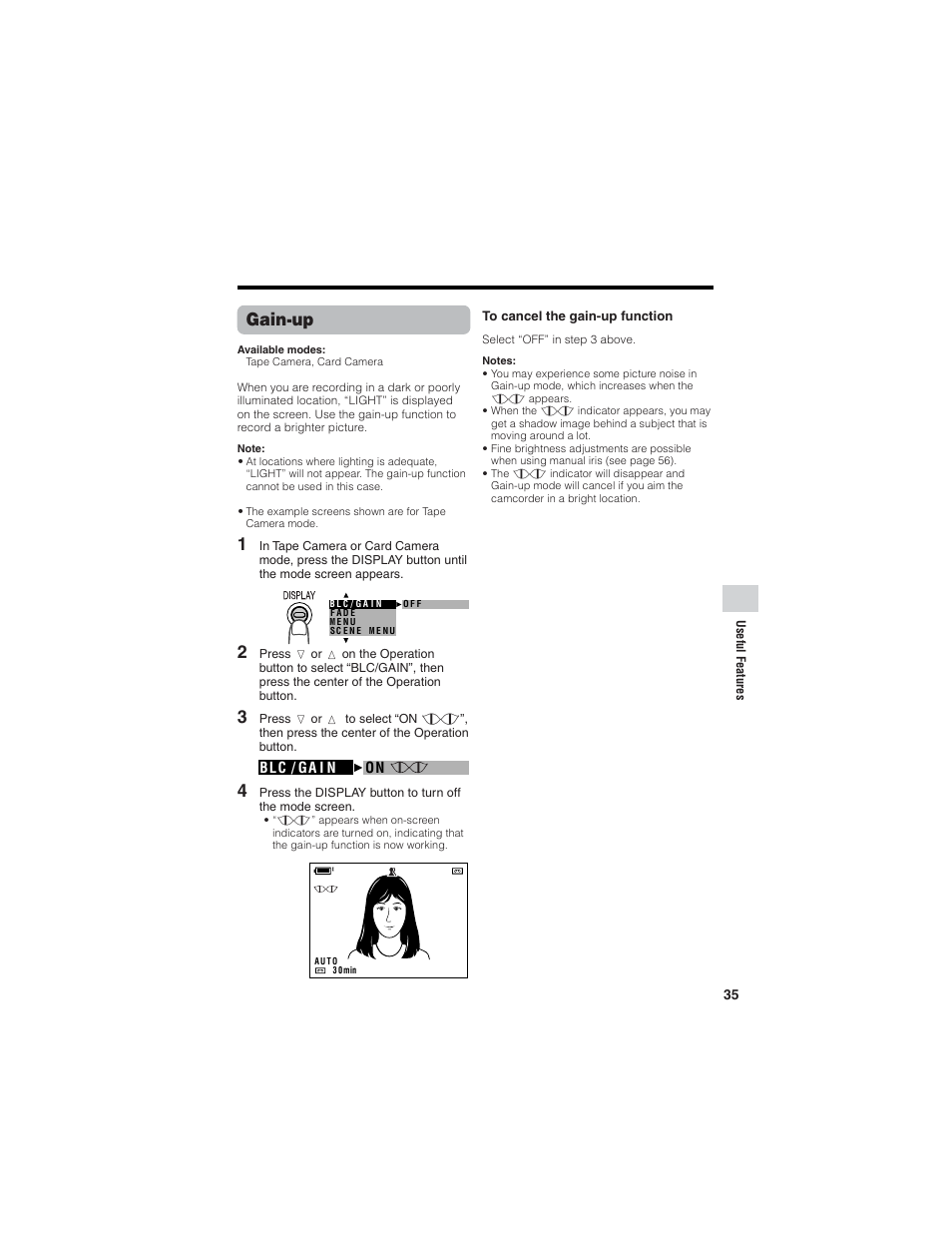 Gain-up | Sharp VL-Z7U User Manual | Page 49 / 140