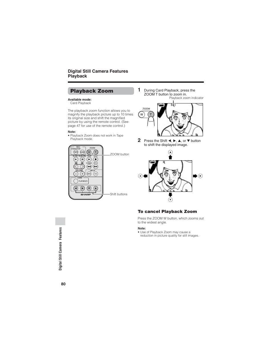 Playback zoom | Sharp VL-Z7U User Manual | Page 94 / 140