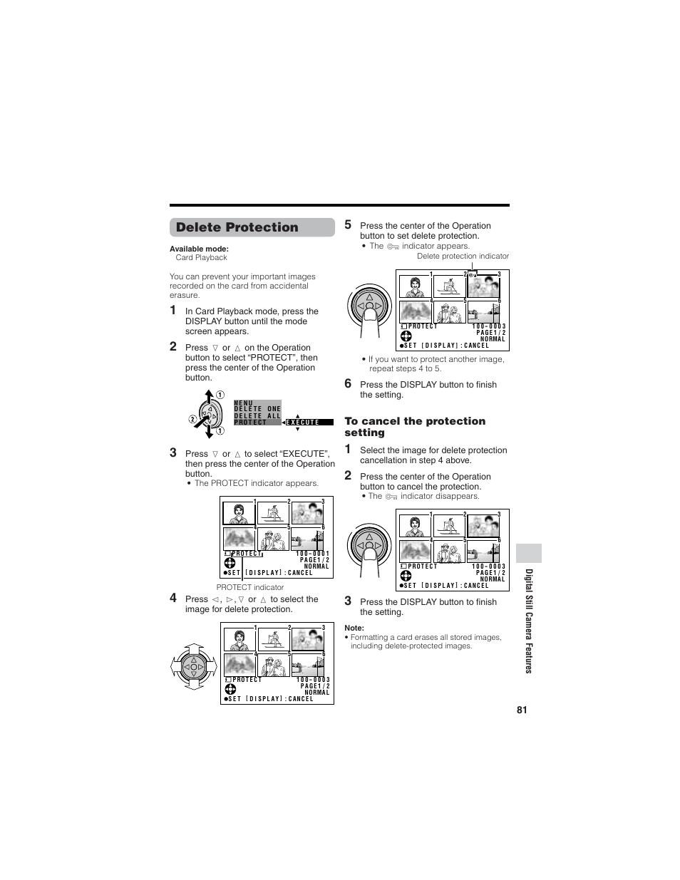 Delete protection | Sharp VL-Z7U User Manual | Page 95 / 140