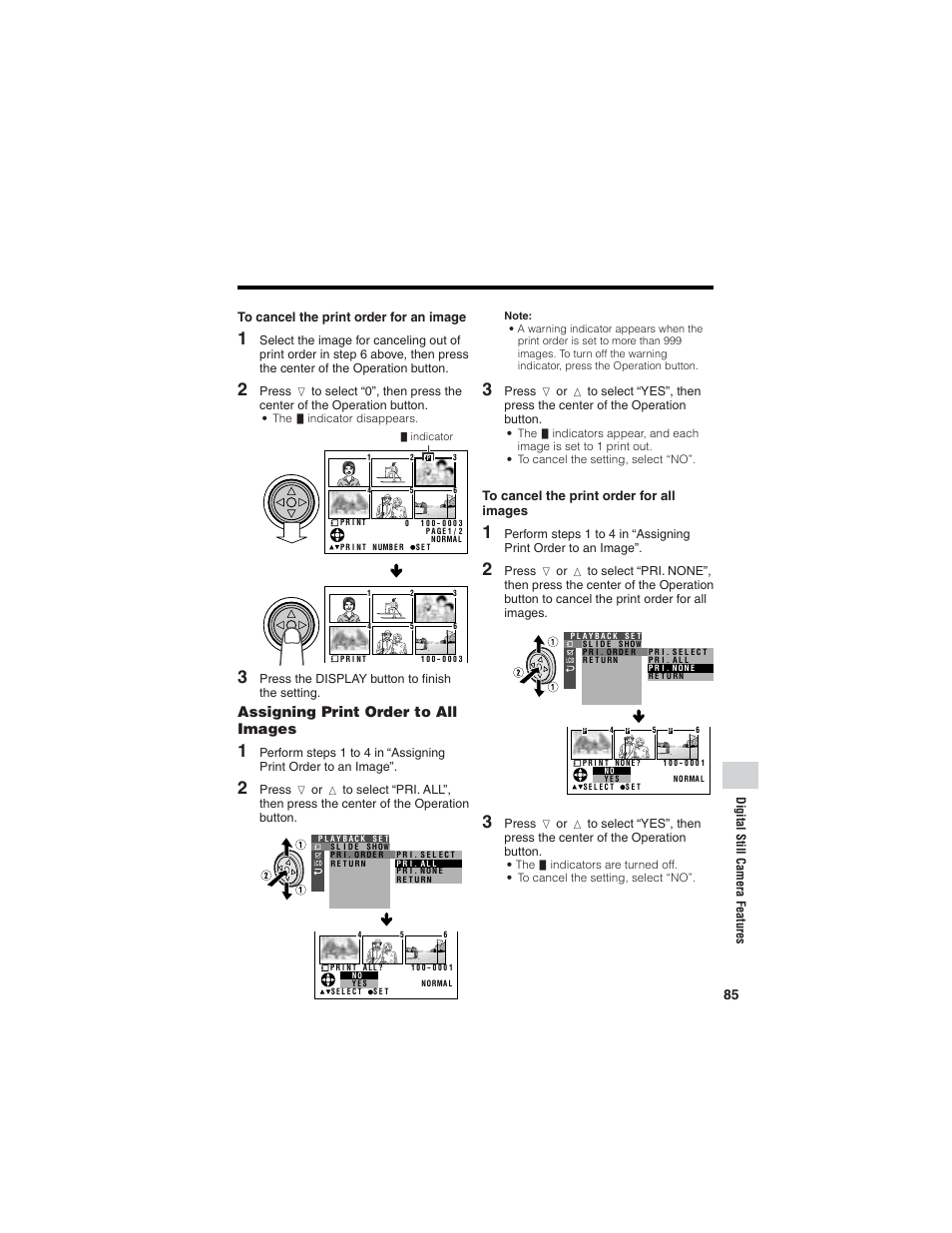 Assigning print order to all images | Sharp VL-Z7U User Manual | Page 99 / 140