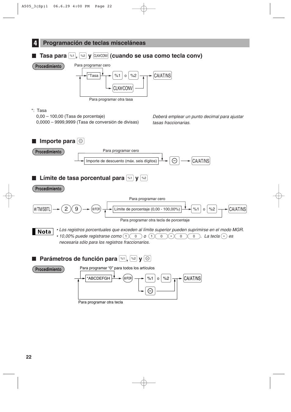 S@ 29 | Sharp Electronic Cash Register XE-A505 User Manual | Page 106 / 130