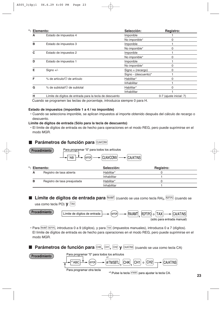 A@ q | Sharp Electronic Cash Register XE-A505 User Manual | Page 107 / 130