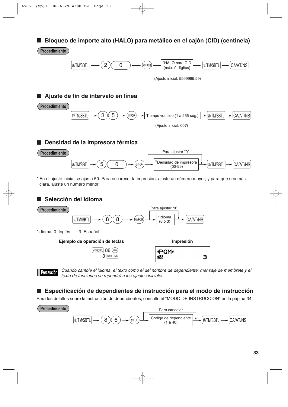 S 50, S 35 | Sharp Electronic Cash Register XE-A505 User Manual | Page 117 / 130