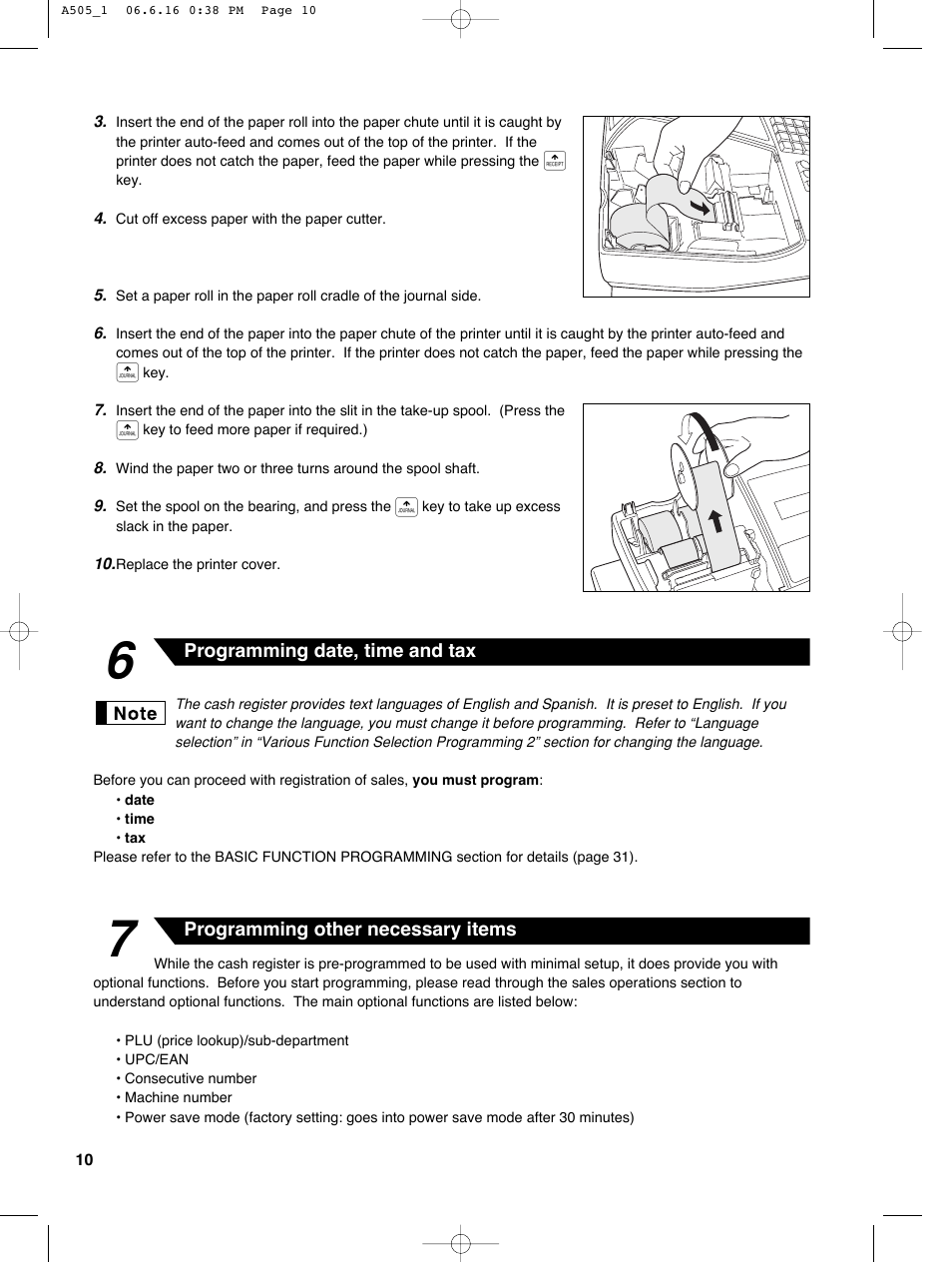 Sharp Electronic Cash Register XE-A505 User Manual | Page 12 / 130