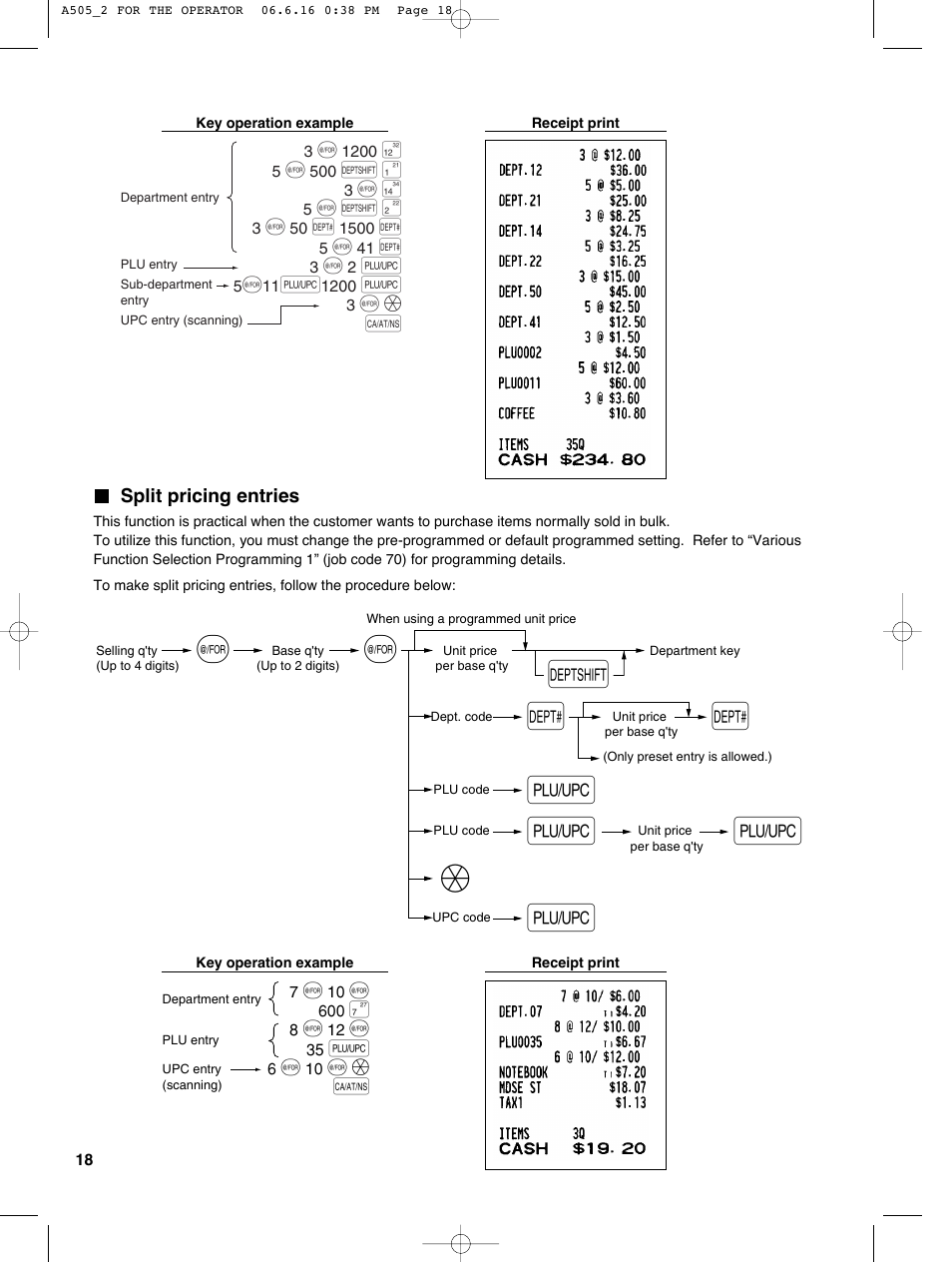 Sharp Electronic Cash Register XE-A505 User Manual | Page 20 / 130