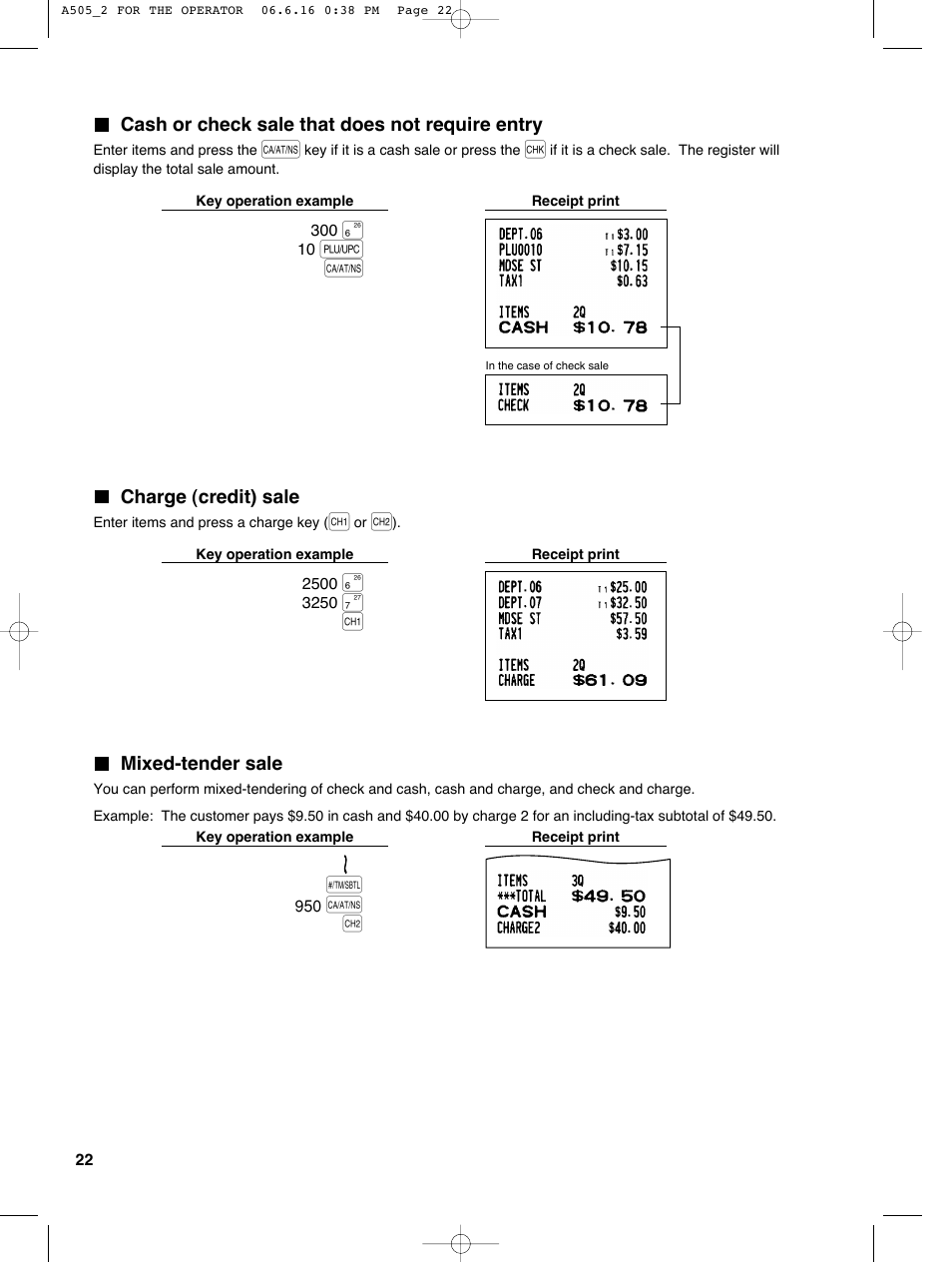 Sharp Electronic Cash Register XE-A505 User Manual | Page 24 / 130