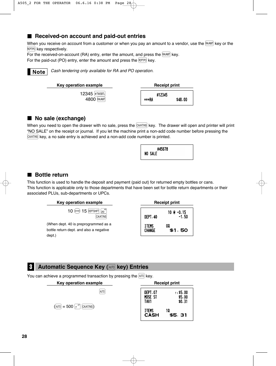 D π a | Sharp Electronic Cash Register XE-A505 User Manual | Page 30 / 130