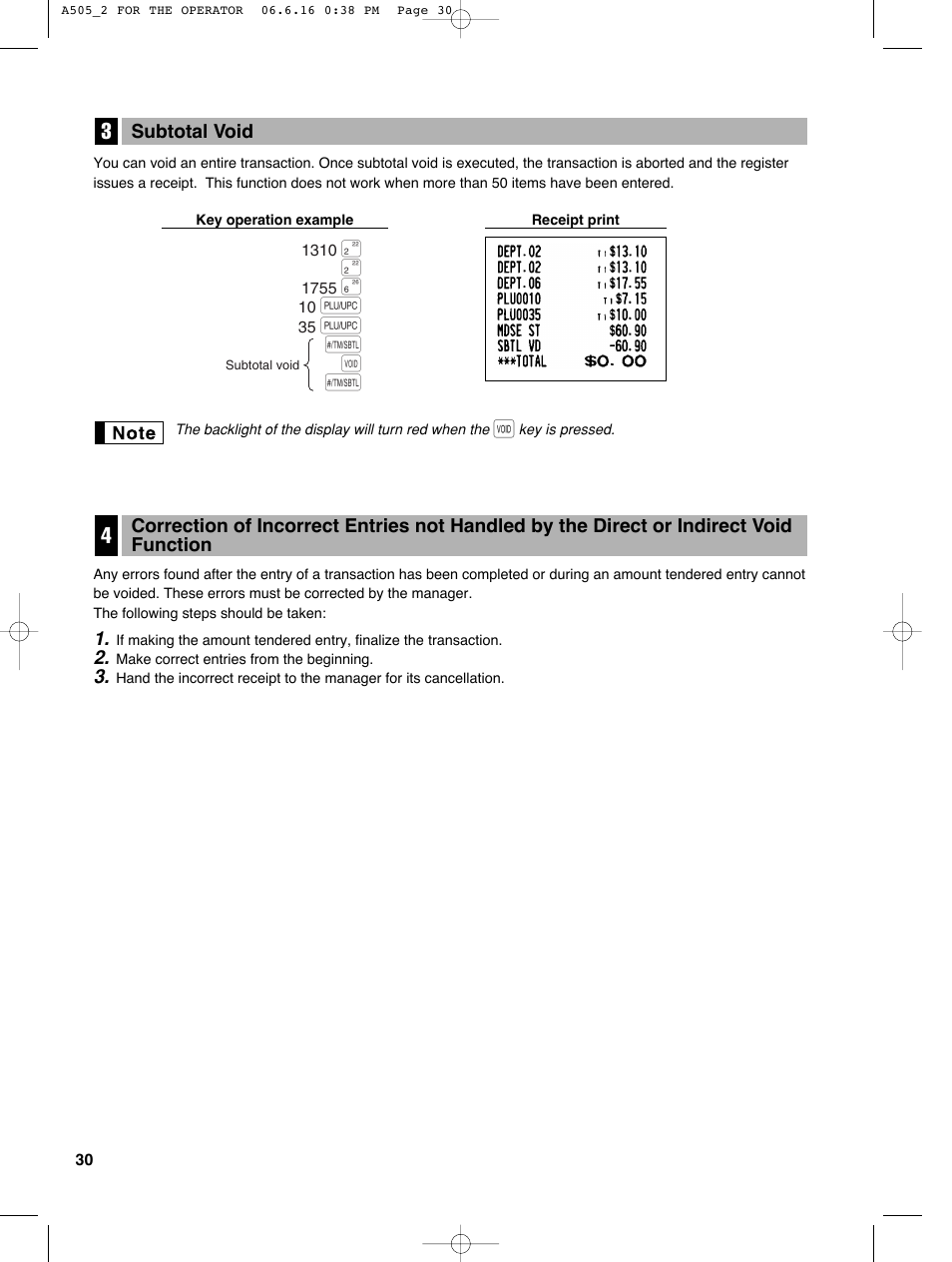 Sharp Electronic Cash Register XE-A505 User Manual | Page 32 / 130