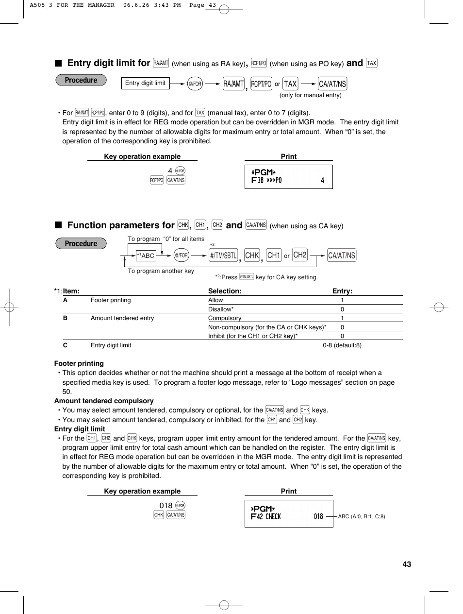 A@ q | Sharp Electronic Cash Register XE-A505 User Manual | Page 45 / 130