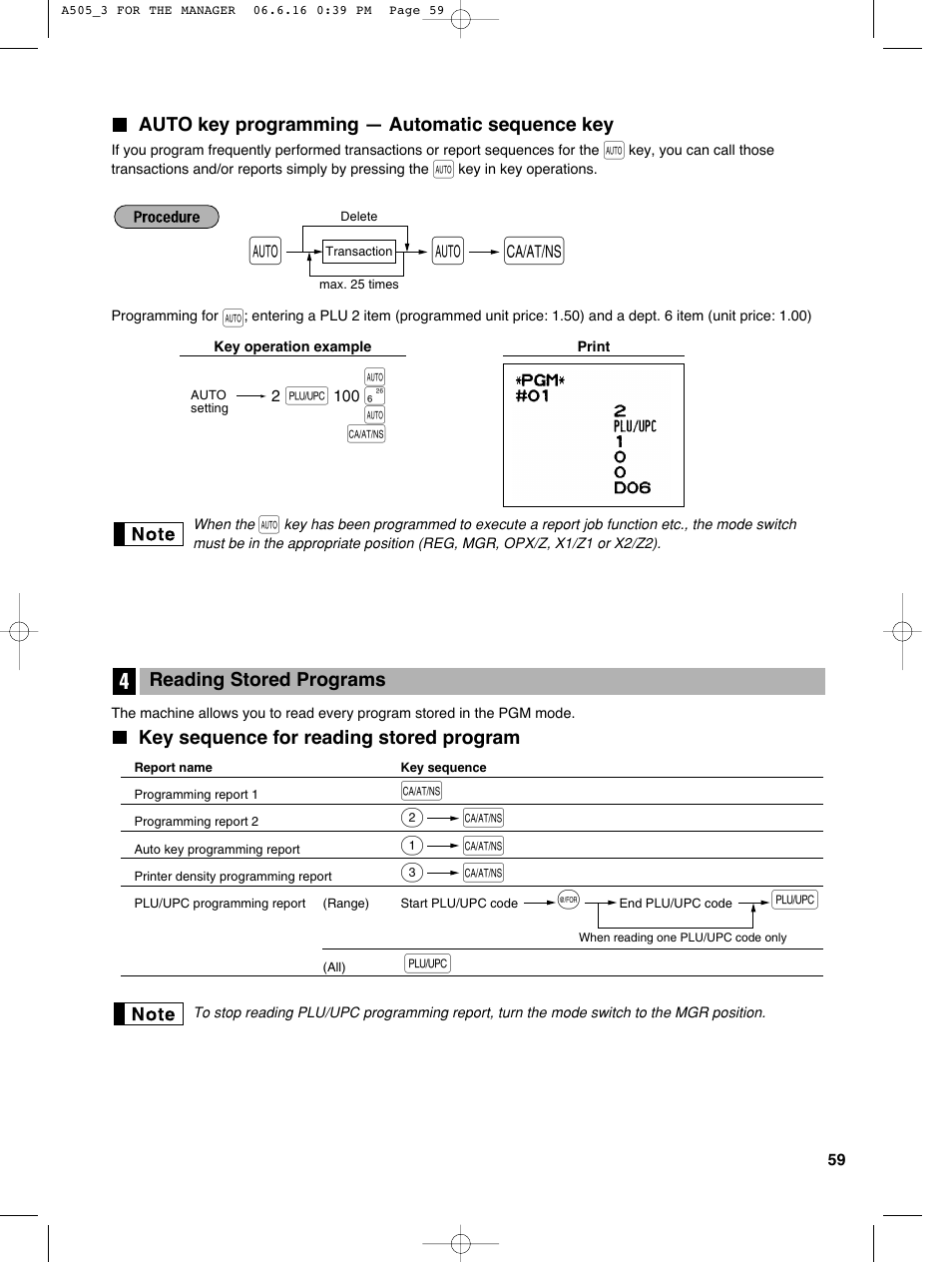 Sharp Electronic Cash Register XE-A505 User Manual | Page 61 / 130