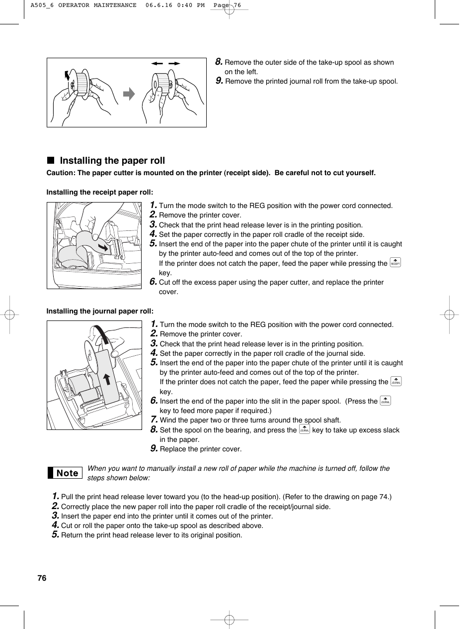 Sharp Electronic Cash Register XE-A505 User Manual | Page 78 / 130