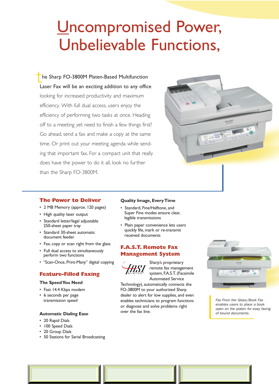 Uncompromised power, unbelievable functions | Sharp FO-3800M User Manual | Page 4 / 6
