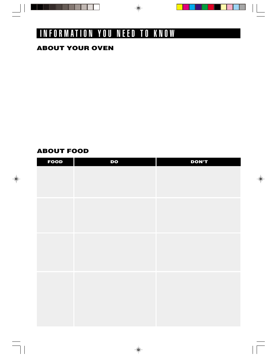 About your oven, About food | Sharp R-1406 User Manual | Page 15 / 32