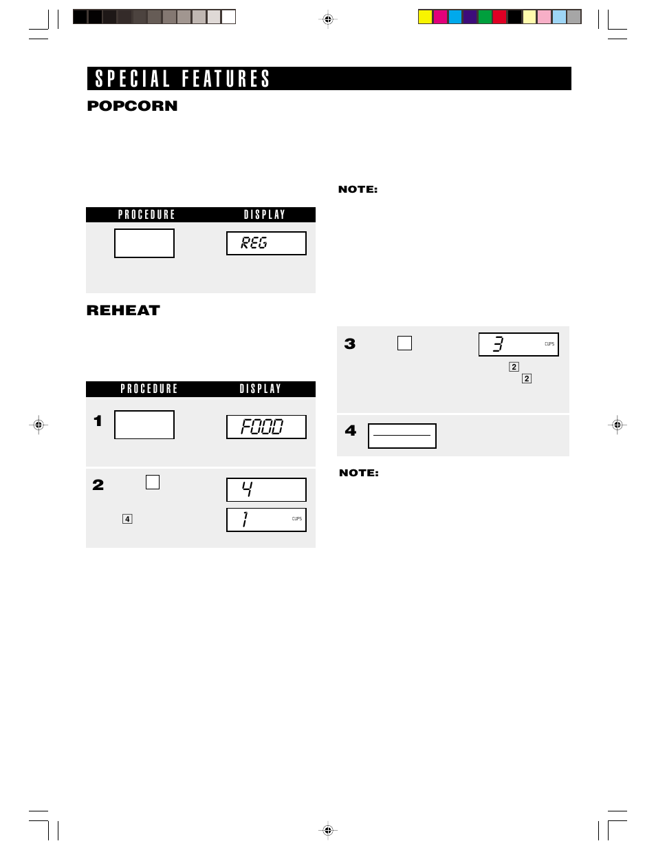 Food 4 1, Popcorn, Reheat | Sharp R-1406 User Manual | Page 22 / 32