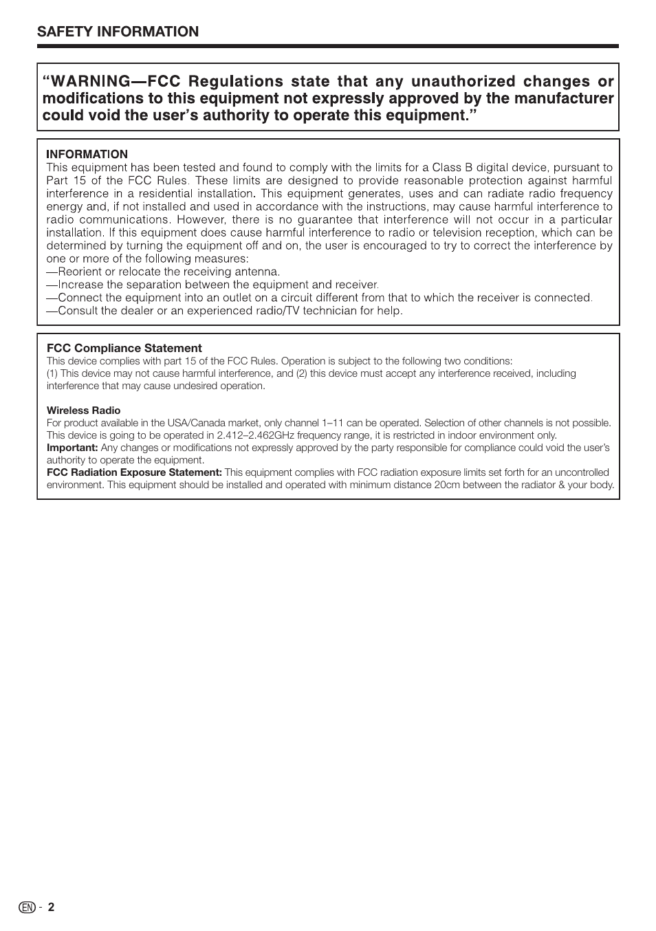 Safety information | Sharp AQUOS BD-HP90U User Manual | Page 4 / 81