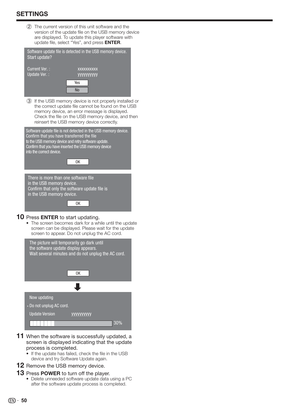 Settings | Sharp AQUOS BD-HP90U User Manual | Page 52 / 81