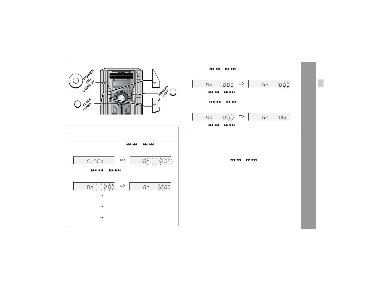 Setting the clock, Ba sic ope ration | Sharp CD-MPS900 User Manual | Page 15 / 42