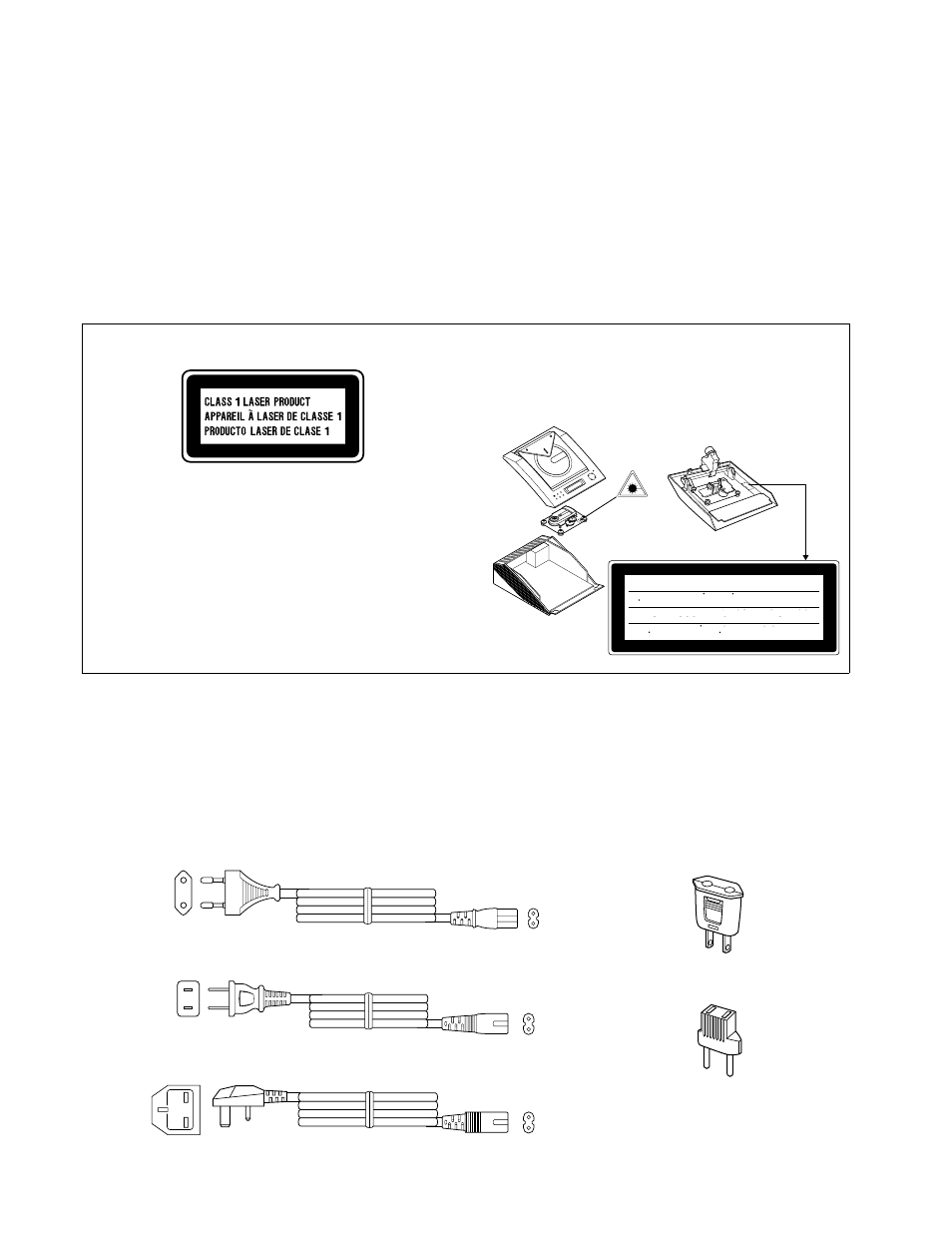 Ac power cord and plug adaptor, Xl-3000v | Sharp XL-3000V User Manual | Page 2 / 72