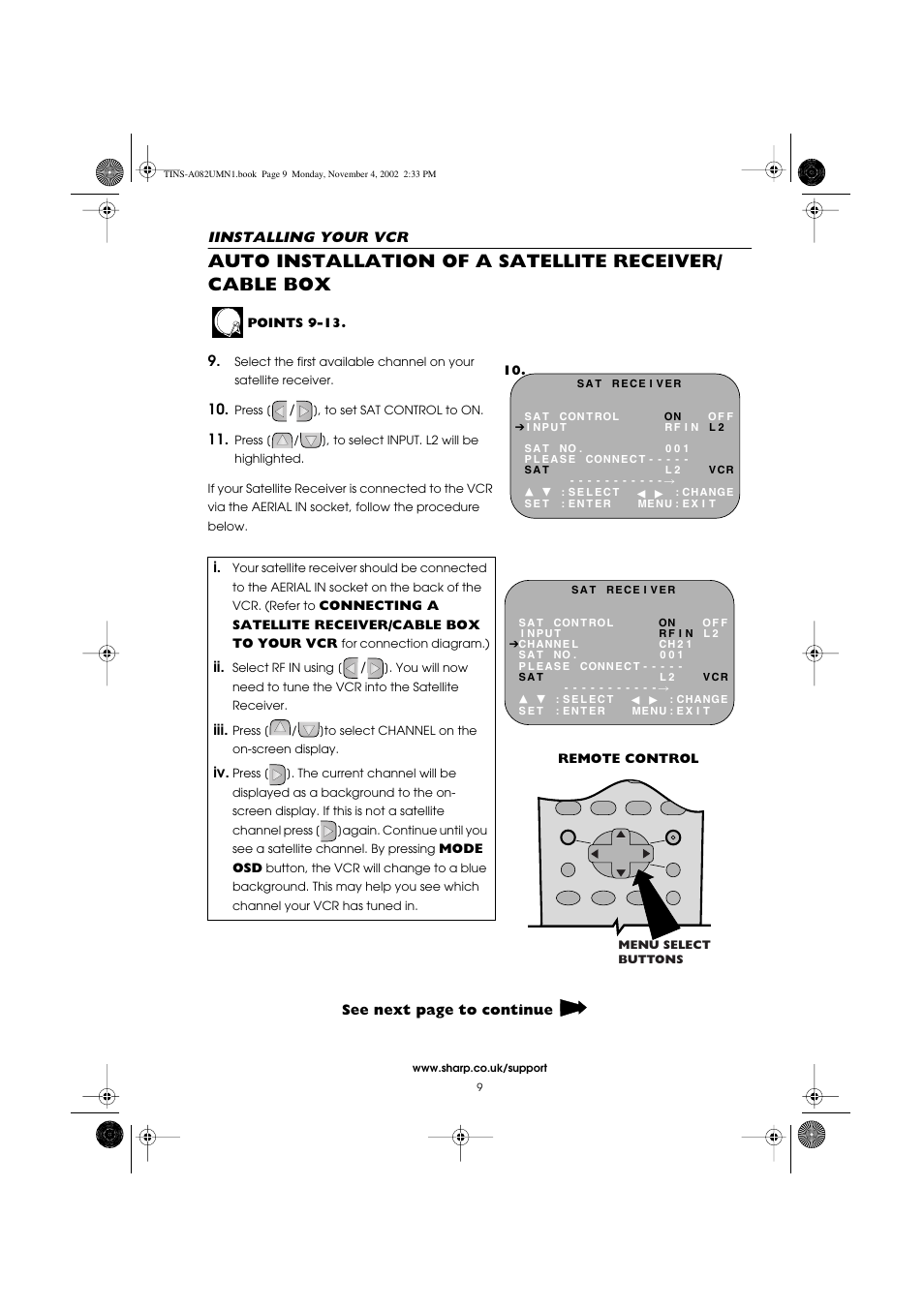 Sharp VC-MH835HM User Manual | Page 11 / 54