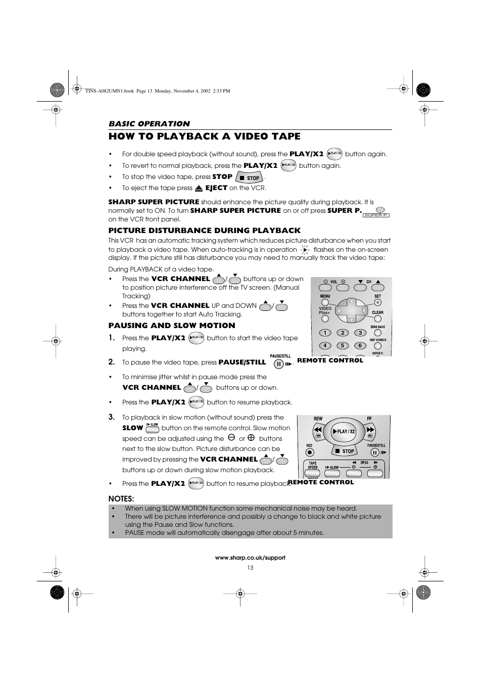 How to playback a video tape | Sharp VC-MH835HM User Manual | Page 15 / 54