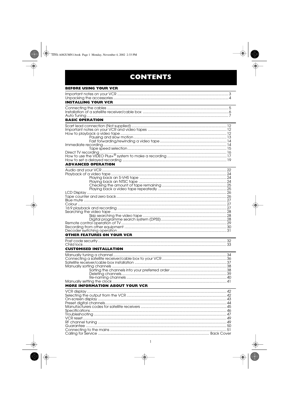 Sharp VC-MH835HM User Manual | Page 4 / 54