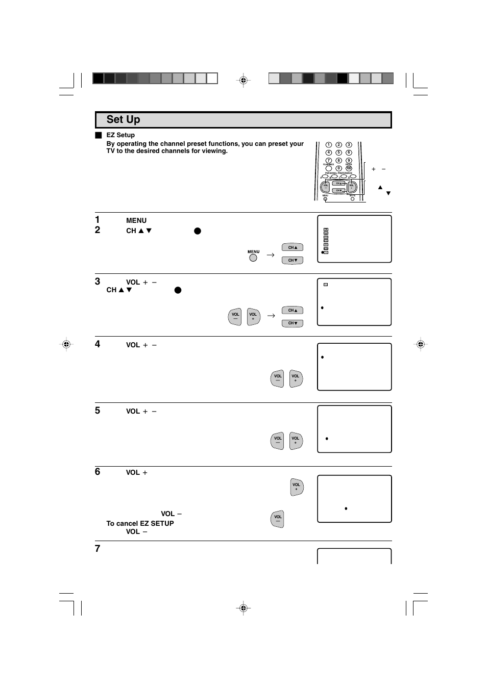 Set up | Sharp 27F543 User Manual | Page 28 / 59