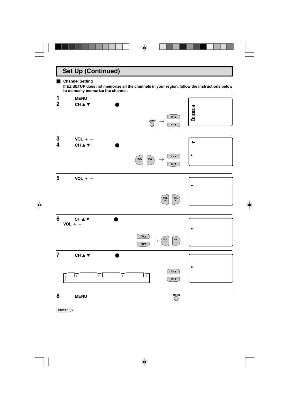 Set up (continued) | Sharp 27F543 User Manual | Page 29 / 59