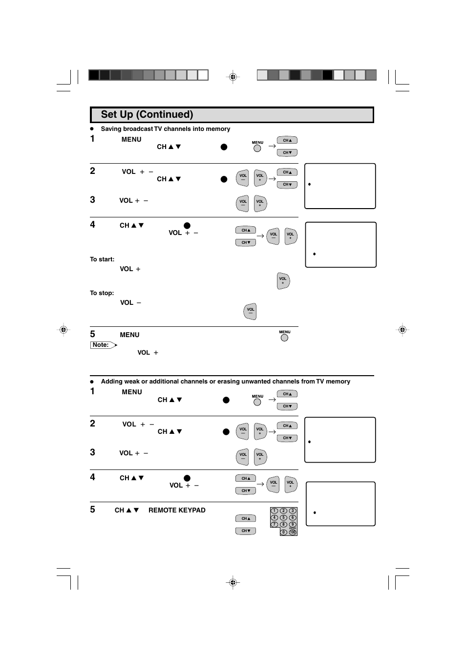 Set up (continued) | Sharp 27F543 User Manual | Page 30 / 59
