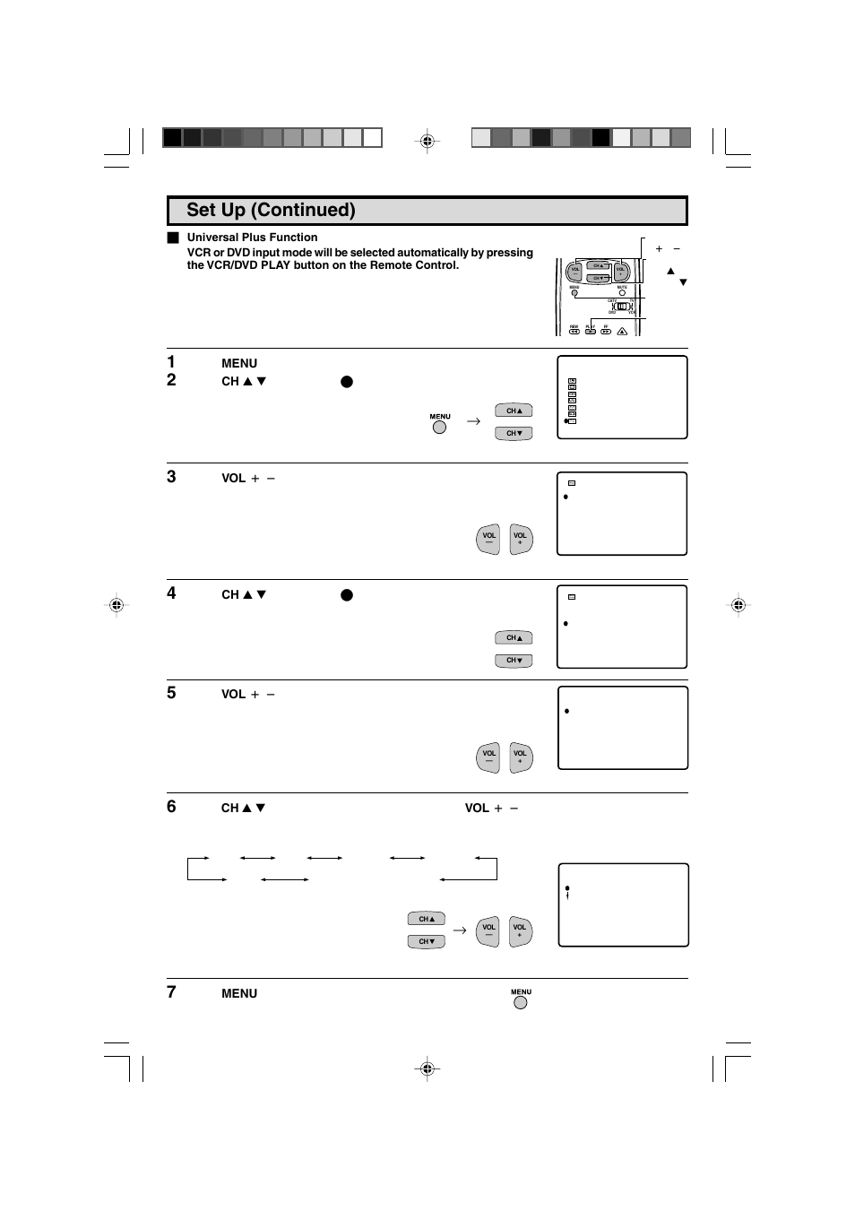 Set up (continued) | Sharp 27F543 User Manual | Page 34 / 59