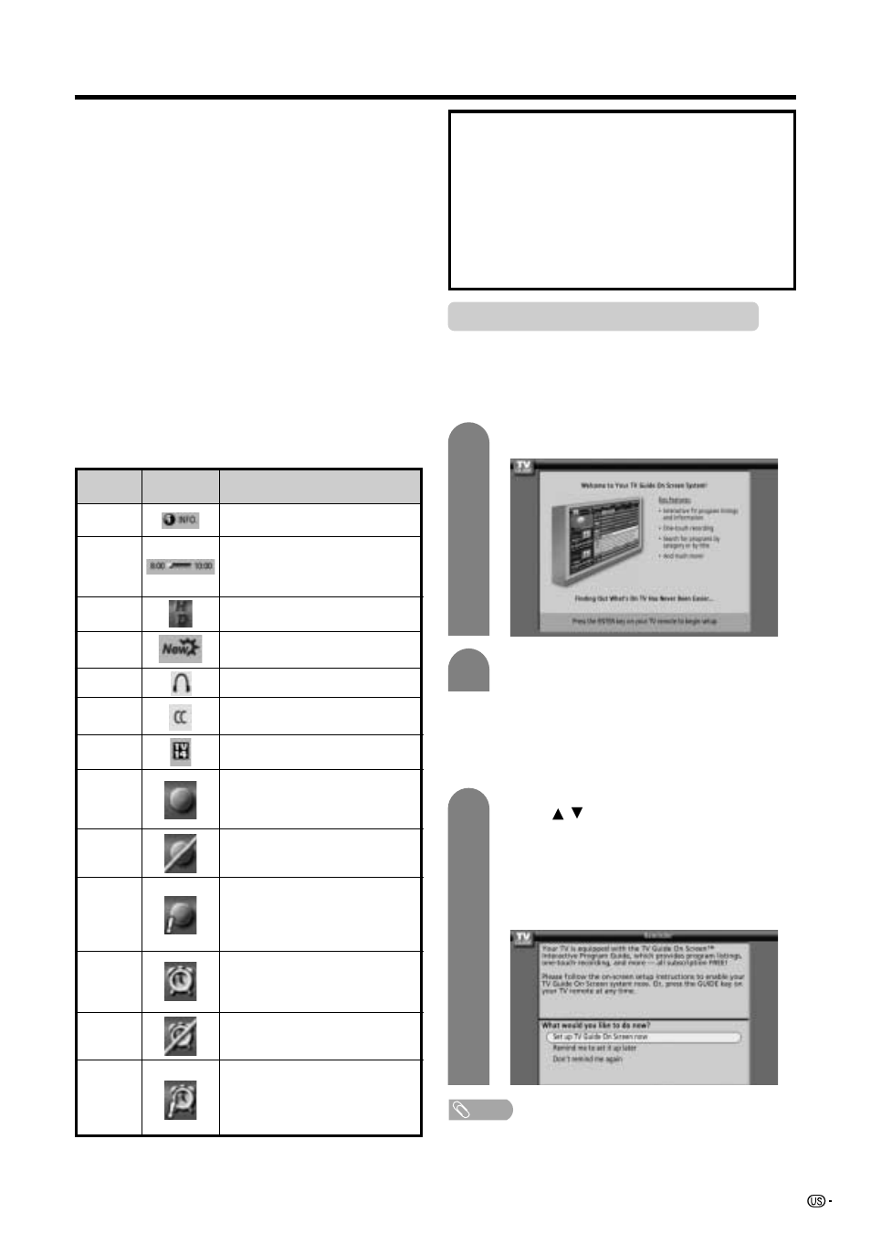 Tv guide on screen initial setup | Sharp Aquos LC 45GD5U User Manual | Page 21 / 89