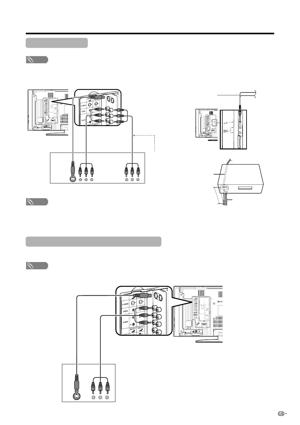 Connecting a vcr, Connecting a game console or camcorder | Sharp Aquos LC 45GD5U User Manual | Page 49 / 89