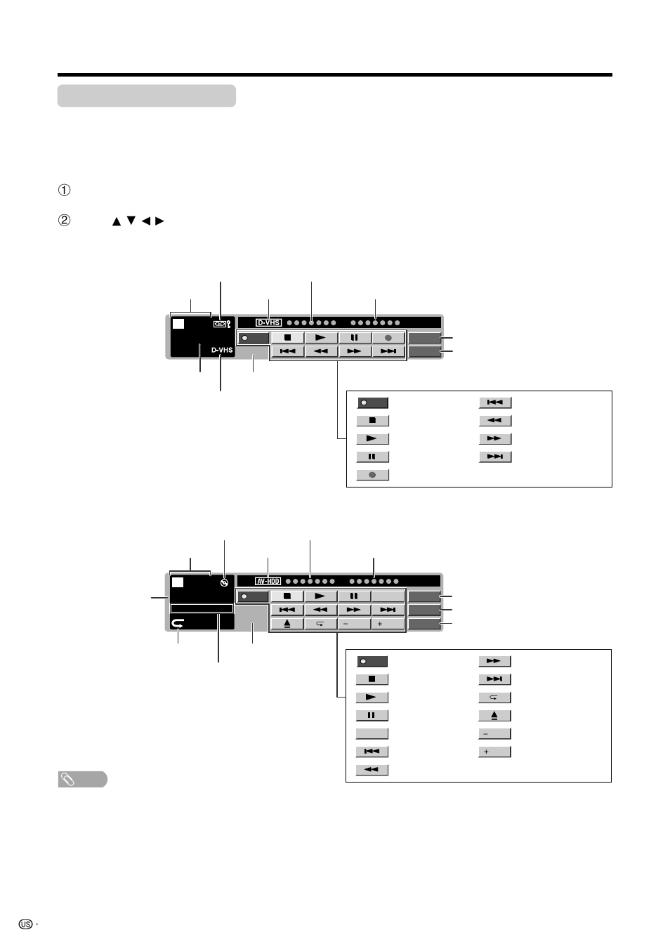 Basic operation, I.link control panel (d-vhs decks) | Sharp Aquos LC 45GD5U User Manual | Page 56 / 89