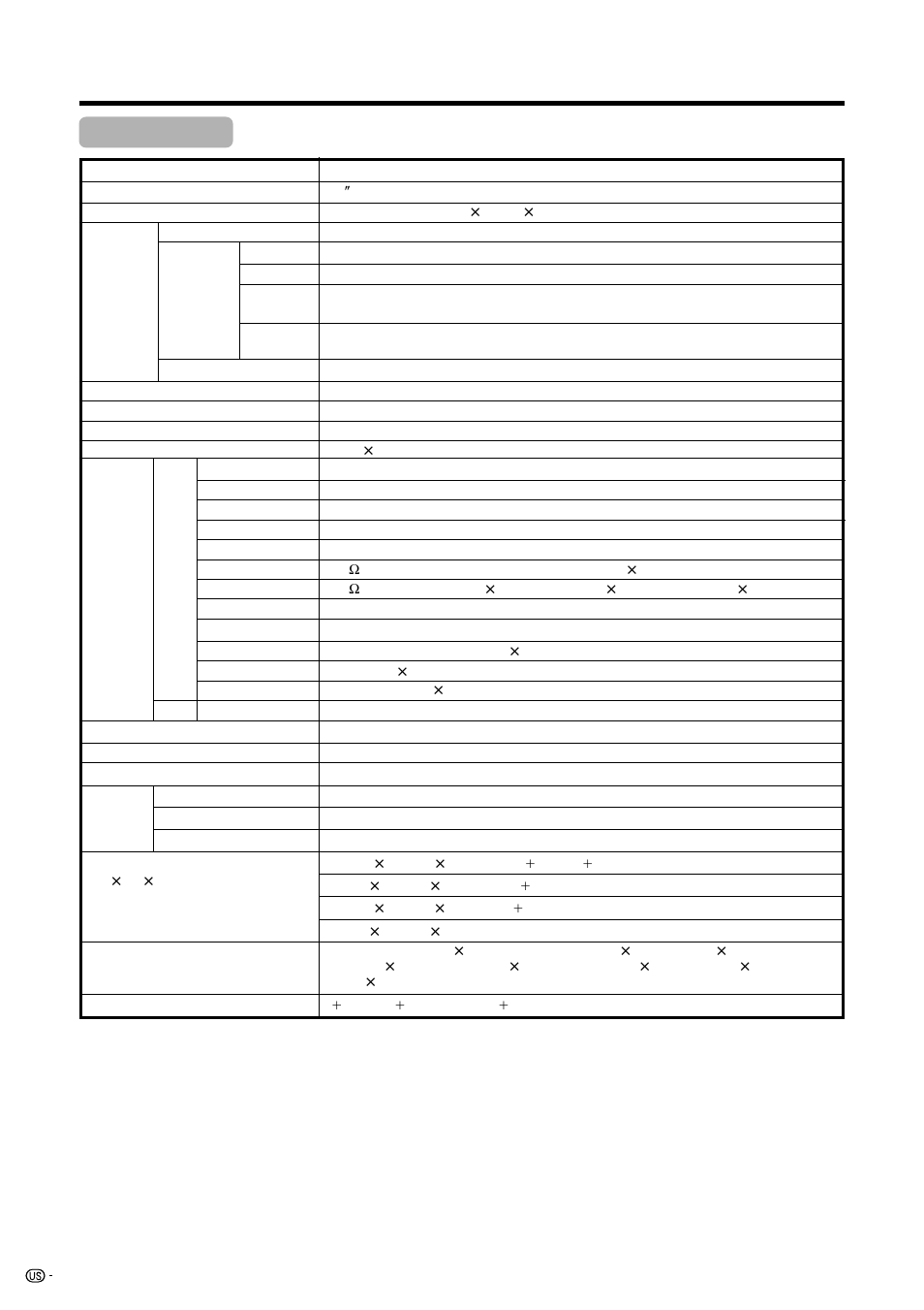 Specifications, Appendix | Sharp Aquos LC 45GD5U User Manual | Page 86 / 89