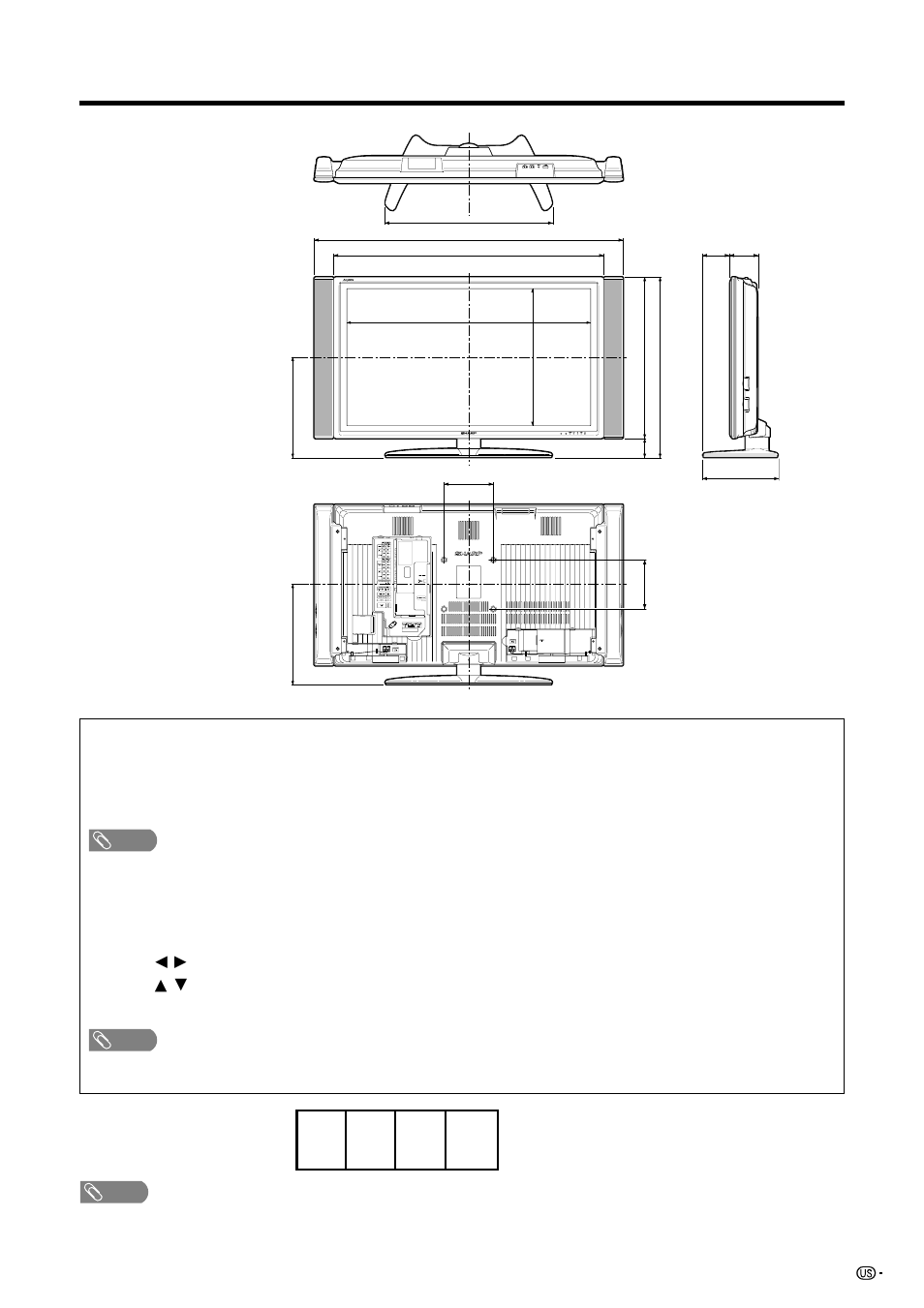 Dimensional drawings, How to set the factory presets, The secret number is | Turn on the power of the tv, Press menu . (make sure the menu screen displays.), Press c/d to select “setup, Press a/b to select “ez setup, Press enter, Unit: inch/(mm) | Sharp Aquos LC 45GD5U User Manual | Page 87 / 89