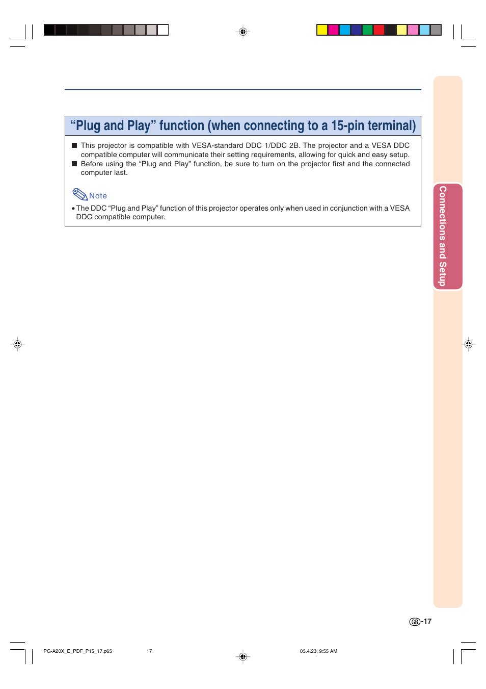 Sharp PG-A20X User Manual | Page 21 / 74