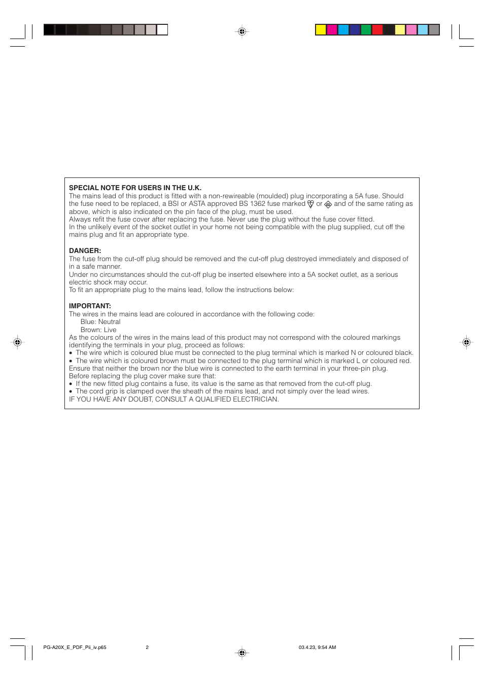 Sharp PG-A20X User Manual | Page 3 / 74