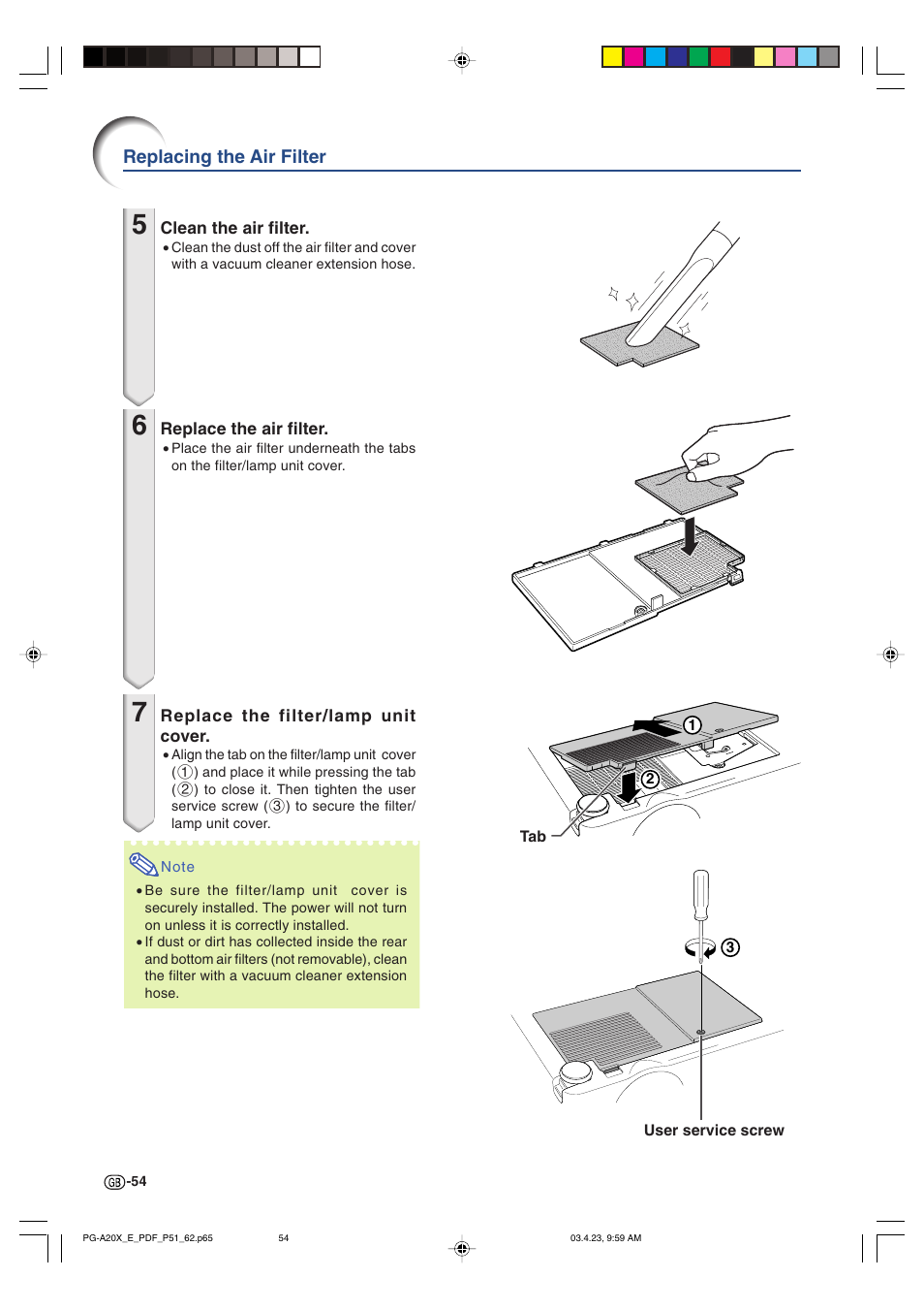 Sharp PG-A20X User Manual | Page 58 / 74