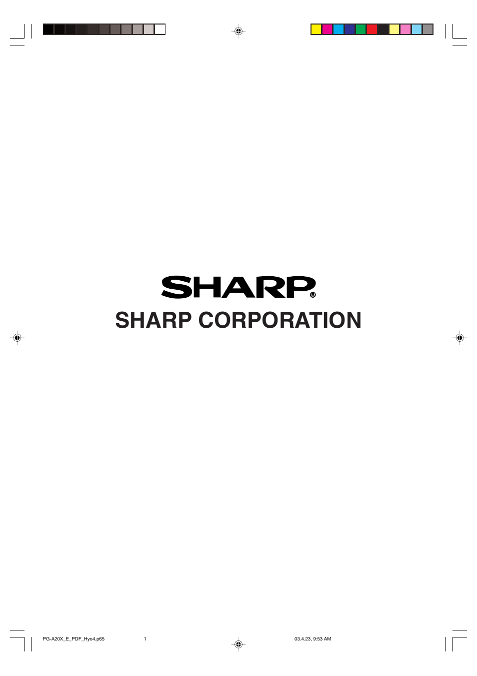 Sharp corporation | Sharp PG-A20X User Manual | Page 74 / 74