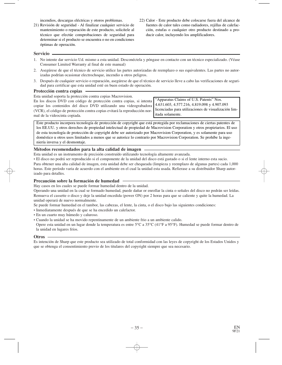 Sharp DV-S1U User Manual | Page 35 / 40